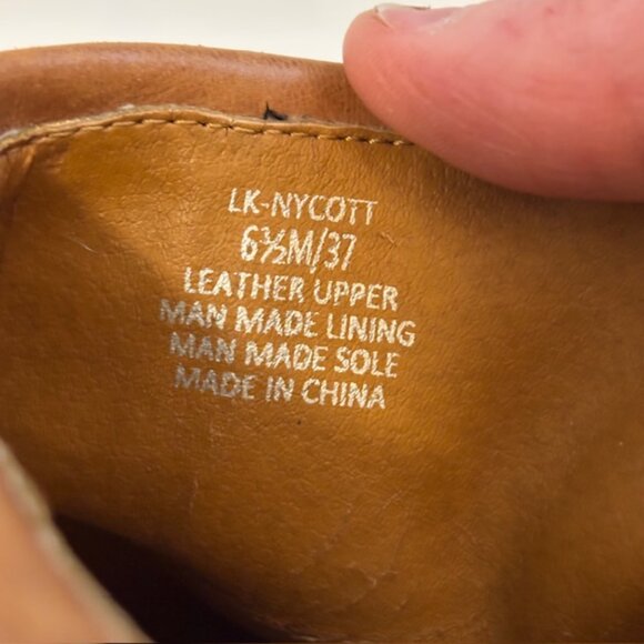 Lucky Brand "Nycott" Tan Leather Cuffed Heeled Ankle Boot, Size 6 1/2M/37 - Picture 11 of 14